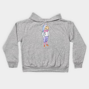 Vintage Funny Watercolor Horse Human Kids Hoodie